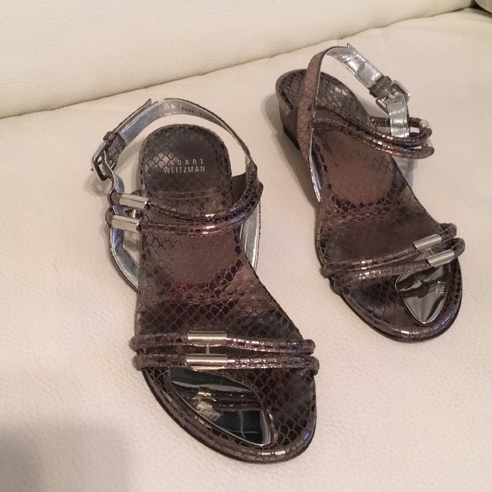 Stewart Weitzman Metallic strappy sandals Spain